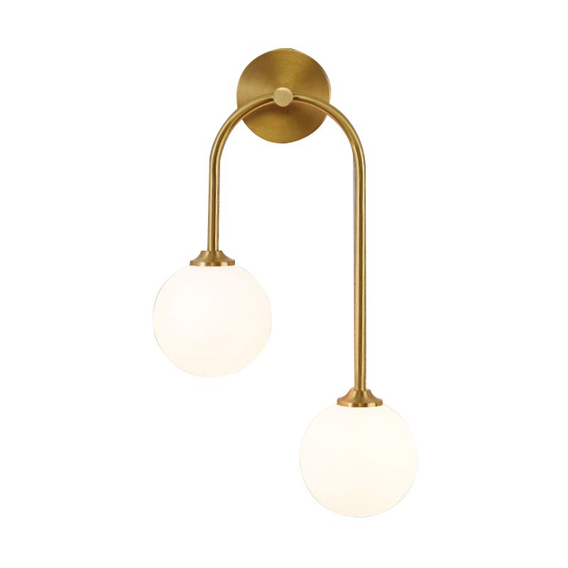 Golden Vanity Lighting Simple Glass Wall Light Sconce for Bathroom