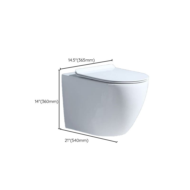 Modern Wall Mount Toilet Bowl 1-Piece Urine Toilet with Slow Close Seat for Washroom