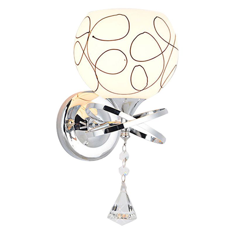 Noordse postmodern ronde 1 hoofd glazen materiaal led witte wandlamp