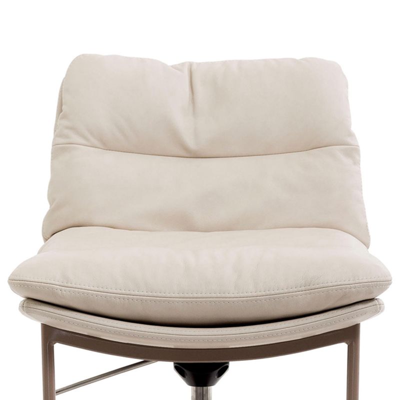 Contemporary Style Armless Barstool Leather Adjustable Height Bar Stool