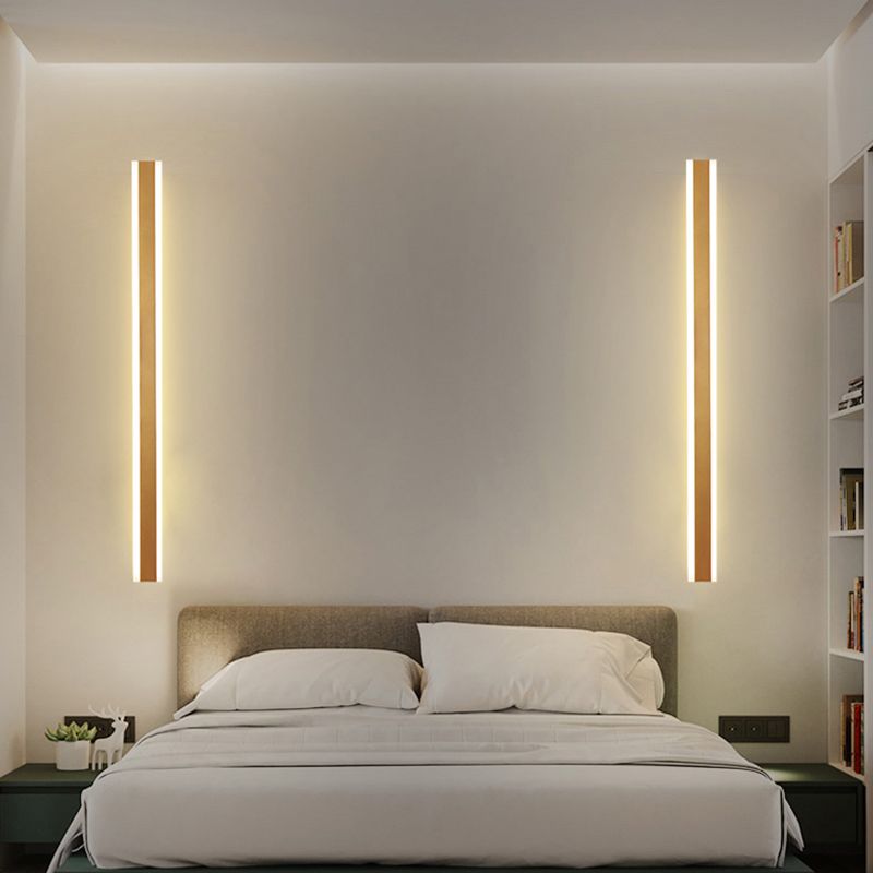 Linearer Schatten Metall Wandleuchte moderne Stil 1 Lichtwandhalterung Beleuchtung in Gold