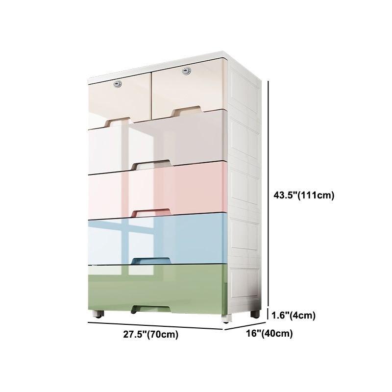 Modern Plastic Storage Cabinet with Drawer Non-Hanging Wardrobe Armoire