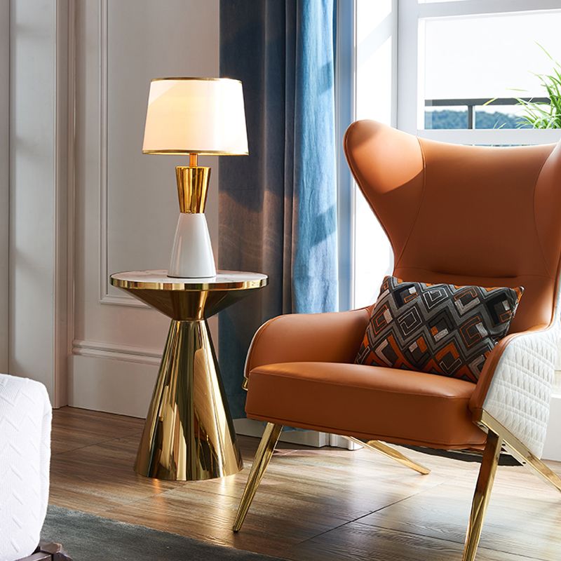 Contemporary 1-Light Table Lamp Cylinder Fabric Table Light for Bedroom