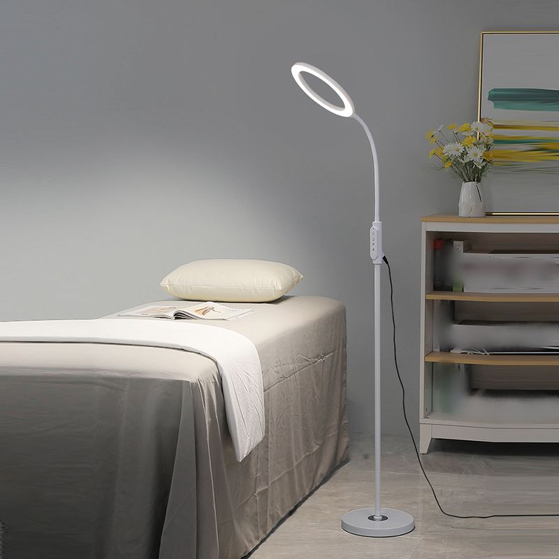 Modern Circle Shade Floor Lamp Metal 56" High LED Floor Light for Living Room