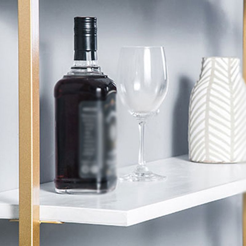 Contemporary Wall Unit Bookshelf with Iron Frame Manufactured Wood Shelf