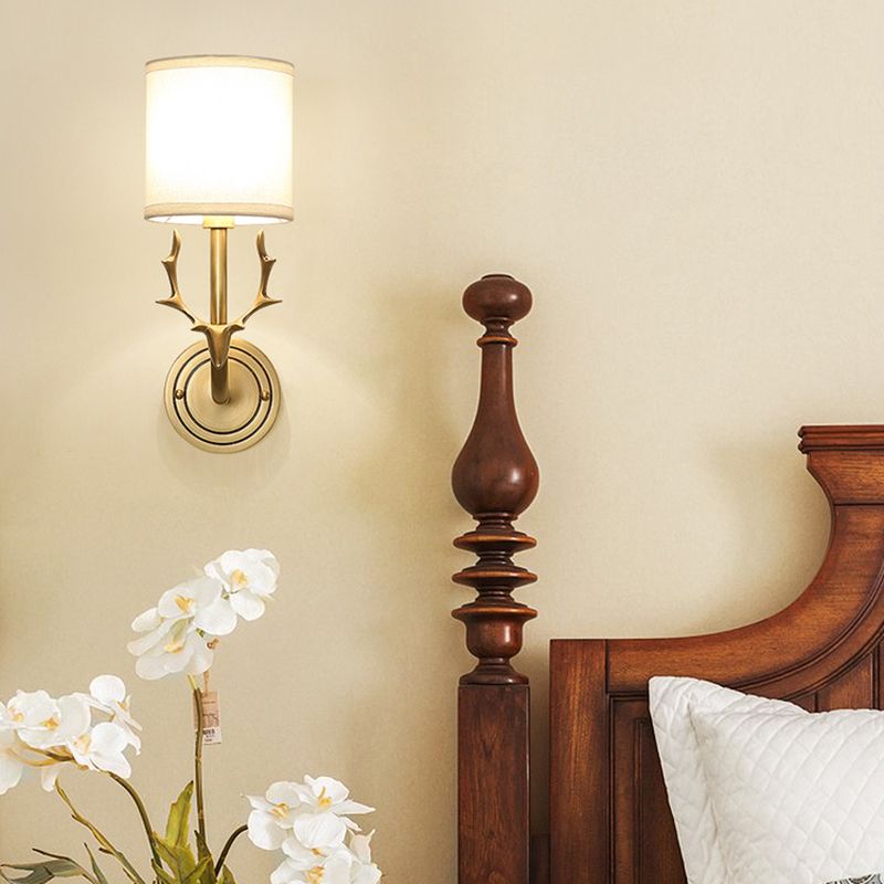 1 Light Cylinder Wall Mounted Light Fixture Modern Style Metal Wall Sconce Light