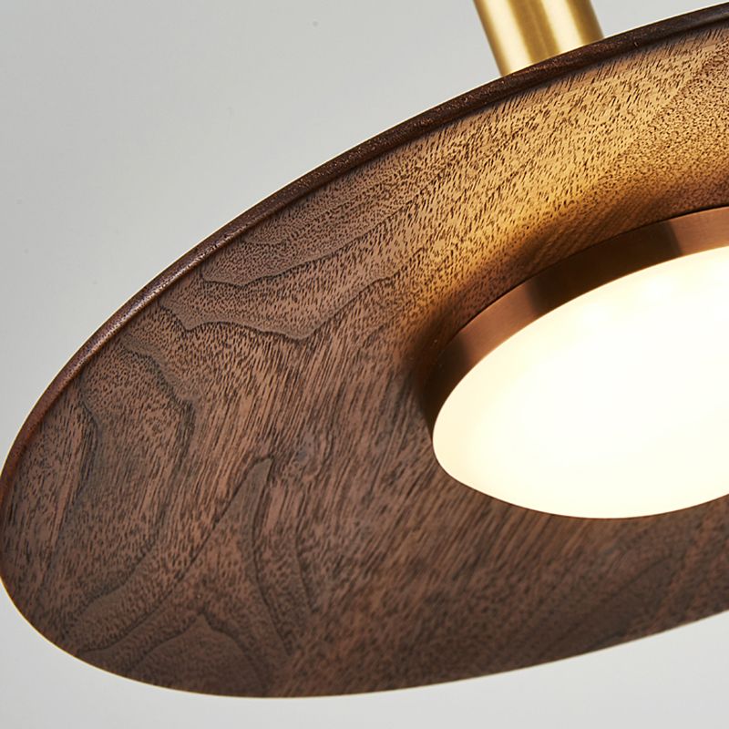 Braune Anhänger Beleuchtungsrichtung moderne Kegelform aus Walnussholz hängende Licht