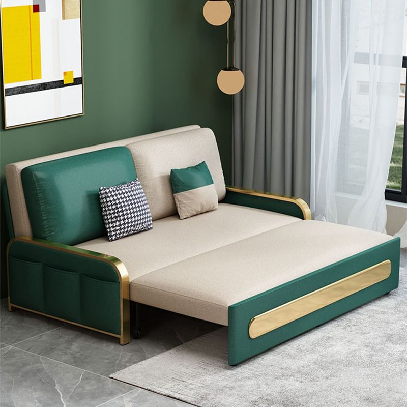 30.70" Wide Sofa Bed Faux leather Sleeper Sofa with Upholstered and Storage Box