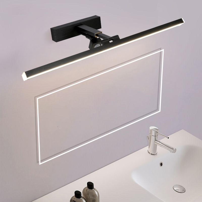 Linear Shape Metal Vanity Light Modern Style 1 Light Vanity Light Fixture in Black