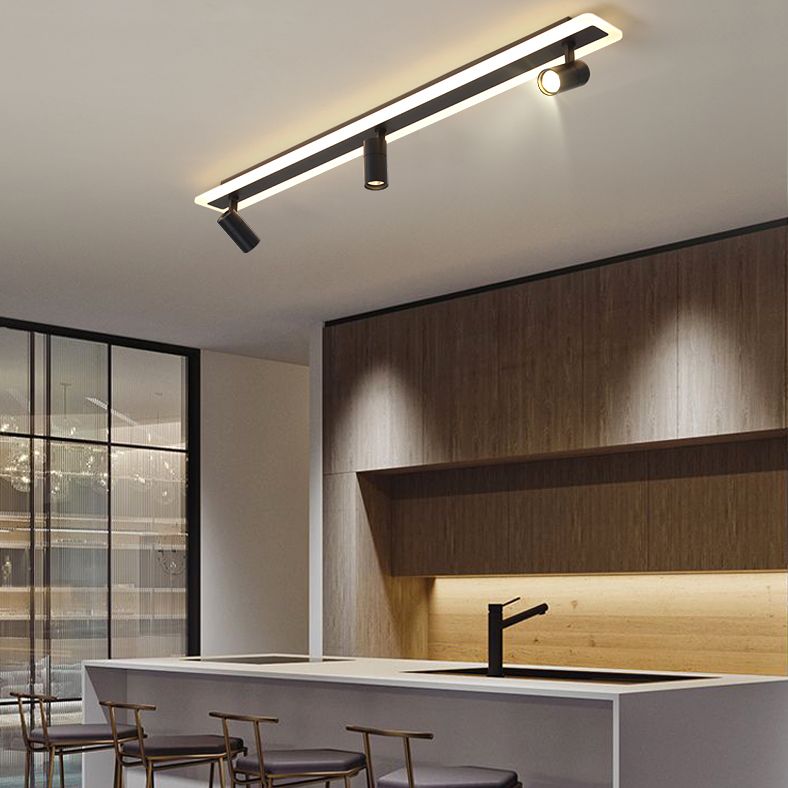 Éclairage linéaire moderne de voie de LED 3 lumières spot encastré en fer forgé