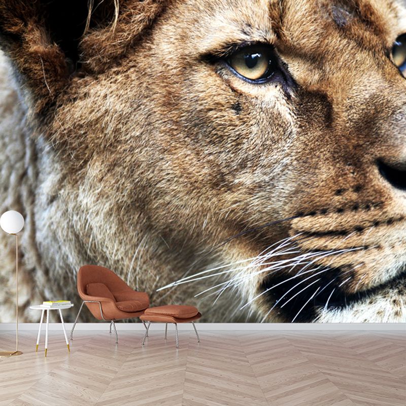 Photography Lion Side Face Mural Whole Wall Covering for Bedroom, Personalized Size
