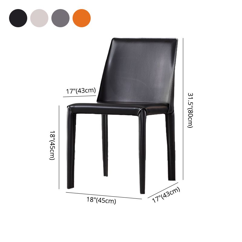 Moderner Restaurant-Beistellstuhl aus Sattelleder, Parsons-Esszimmerstuhl mit mattem Finish (2er-Set)