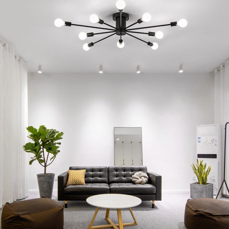 Minimalismo de estilo molecular Minimalismo Luz de montaje de descarga Lámpara de techo de sala de estar de bombilla abierta