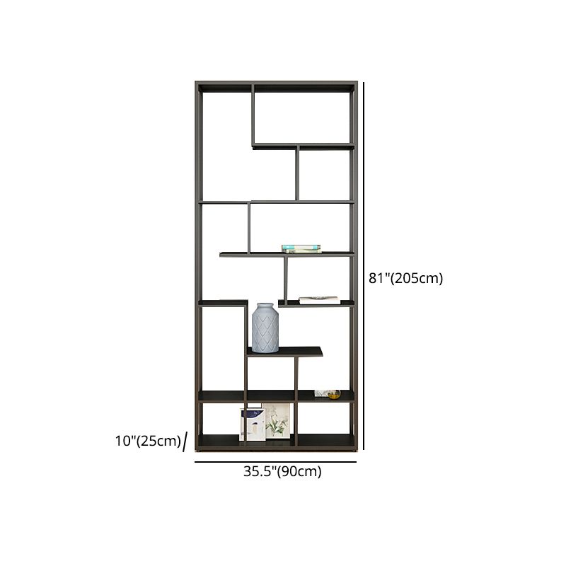 Metal Black Shelf Bookcase Contemporary Bookshelf for Home Office