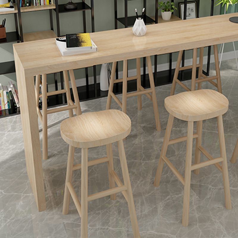 Contemporary Style Solid Wood Bar Stool Table Rectangle Bar Table in Natural
