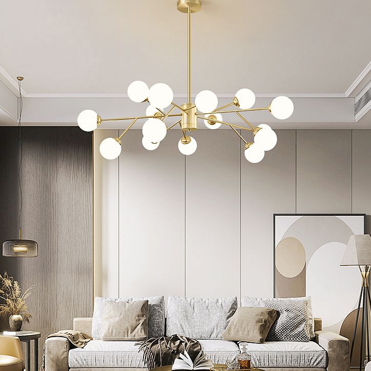 Stile di minimalismo nordico Molecolare lampadario bianco a sfera di vetro a sfera per il soggiorno dell'illuminazione