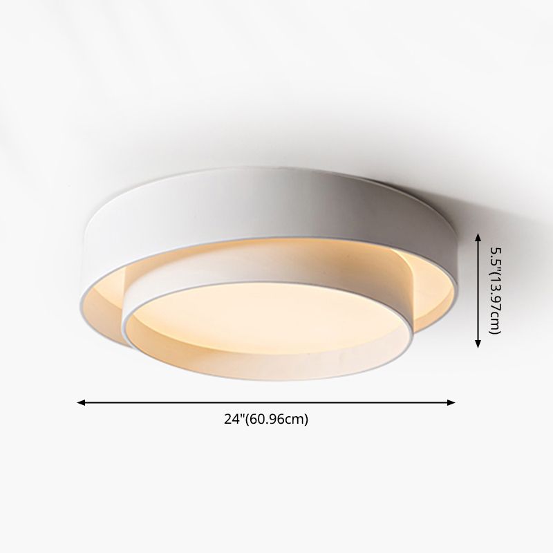 Lámpara empotrada moderna circular de 1 luz LED de metal montada en el techo para dormitorio