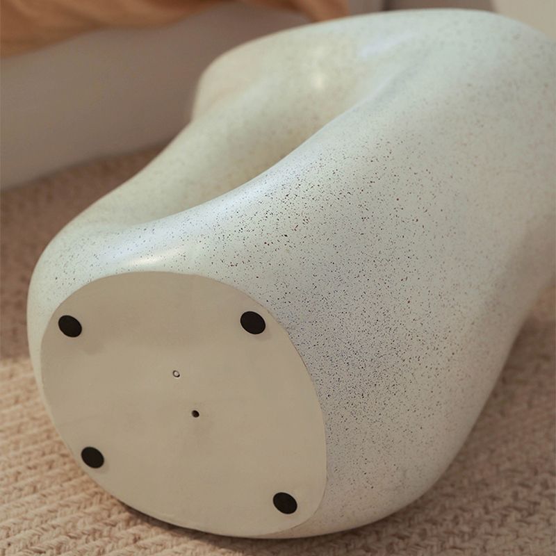 12" Wide Contemporary Corner Table White Concrete Accent Side Table