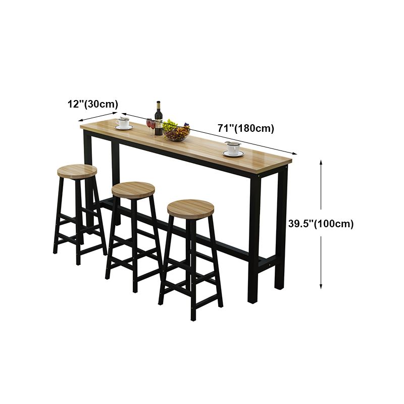Tavolo da pranzo a base di bistrot nero e naturale tavolo da cocktail in legno e metallo