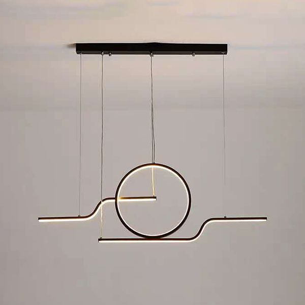 Geometric Island Lighting Modern Metal 3 Light Island Chandelier with Acrylic Shade