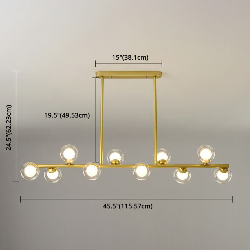 Spherical Hanging Island Lights Ultra-Contemporary Glass Chandelier Lighting Fixtures for Restaurant