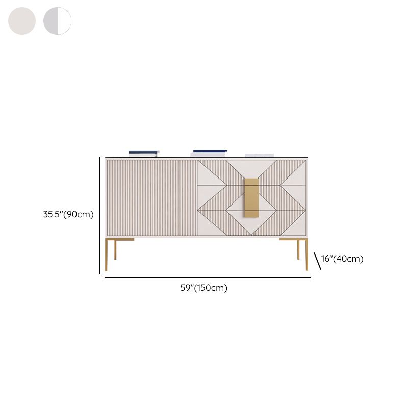 15.6-inch Width Storage Chest Classic Glam Stone Storage Chest Dresser