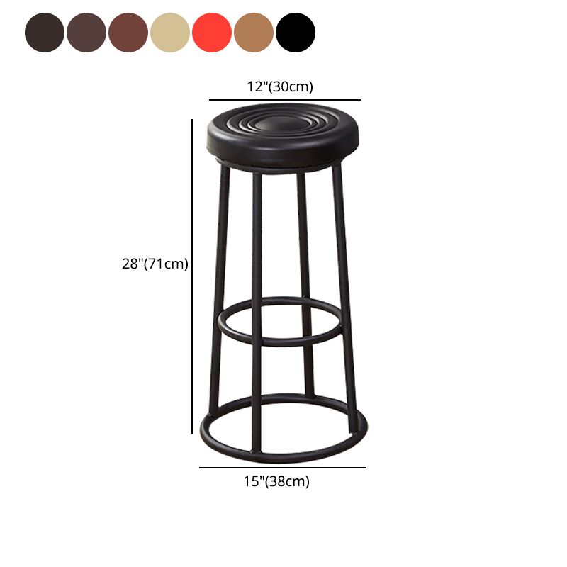 Industrial Armless Backless Counter Stool Steel Cashier Bar Stool with Pedal