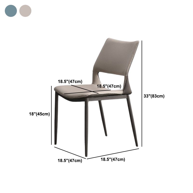 Contemporary Dining Chairs Armless Chair with Metal Legs for Home