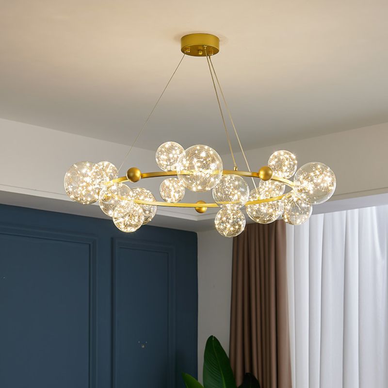 Modern Glass Chandelier Lighting Fixture Gold Chandelier Pendant Light for Restaurant