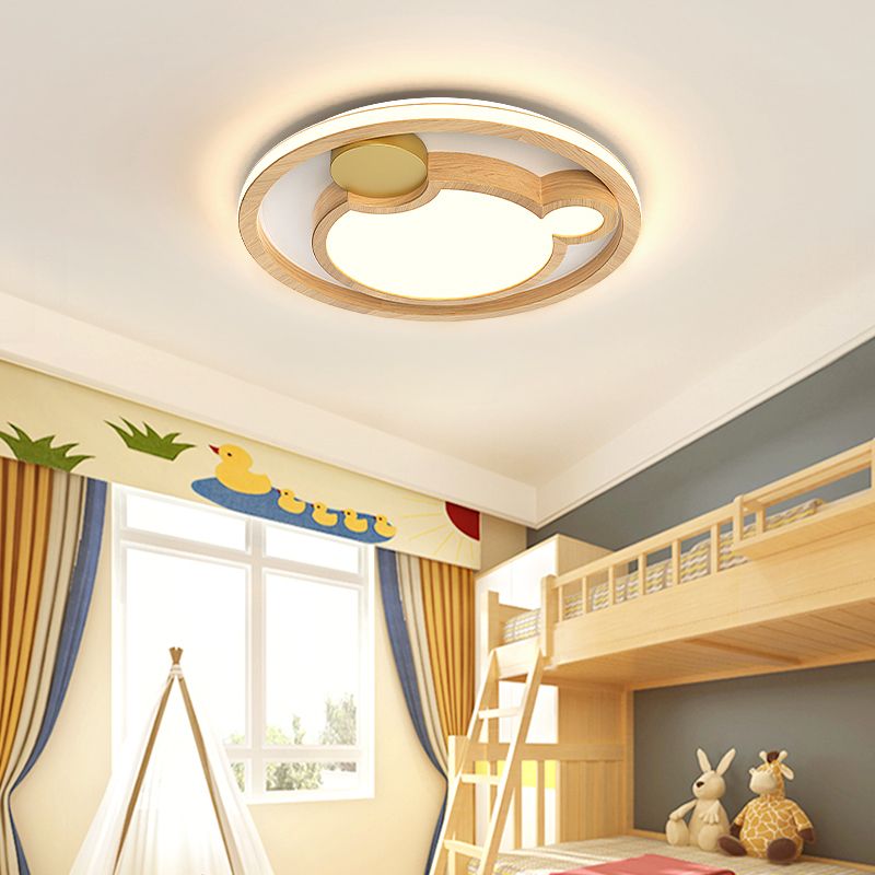 Luminaires de plafond encastrés modernes, plafonnier en bois pour salle à manger