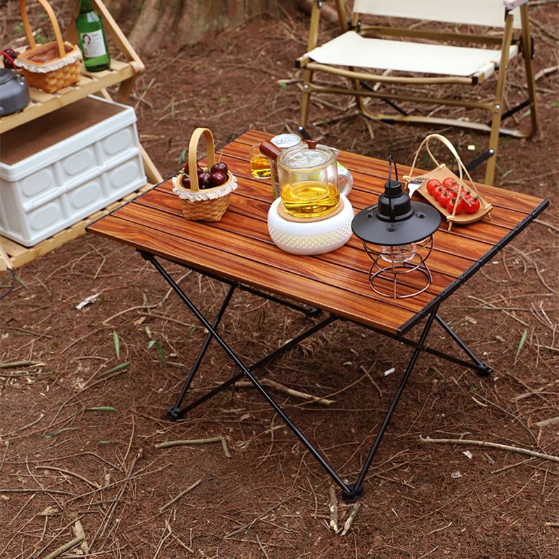 Rectangle Metal Camping Table Rustic Folding Table for Outdoor