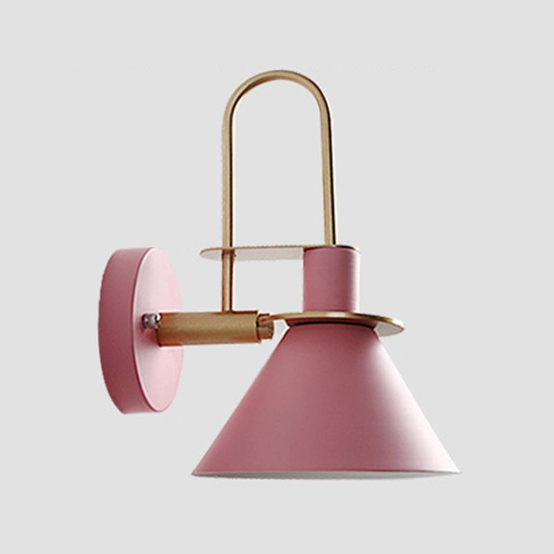 Simplicity Wall Sconce Colorful Metal Shade Wall Mounted Lamp for Dining Room