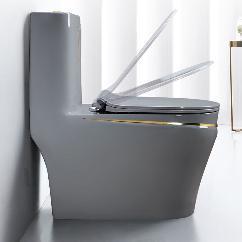 Traditional Flush Toilet Siphon Jet One-Piece Toilet with Slow Close Seat