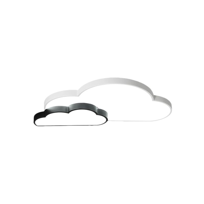 Lámpara empotrada en forma de nube en blanco y negro, iluminación LED nórdica de montaje empotrado en luz blanca/cálida