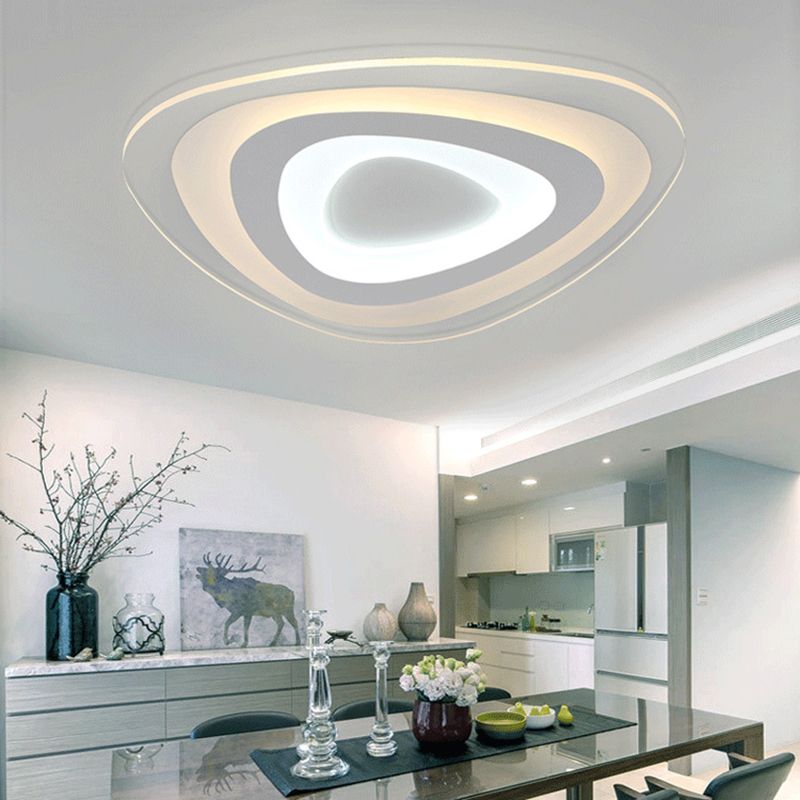 Geometrical Acrylic Led Flush Mount Ceiling Lamp Fixtures Modern Style 1-Light Flush Light