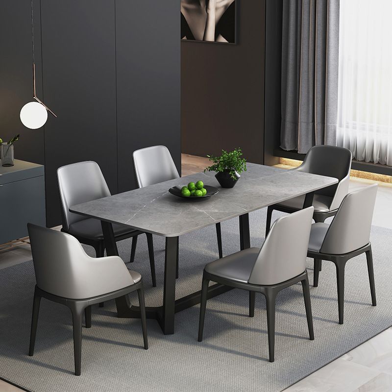 Grey Designer 1/2/5/6/7 Pieces Dining Table Set Rectangle Stone Dinette Set