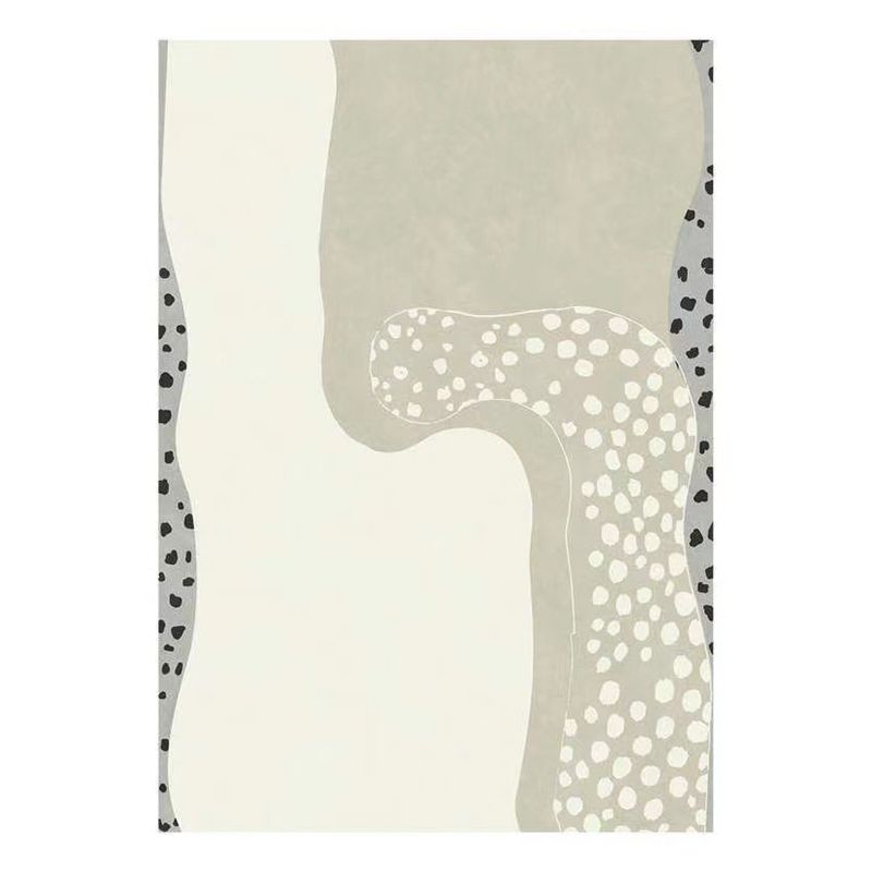 Black Abstract Print Rug Polyester Modern Rug Washable Rug for Living Room