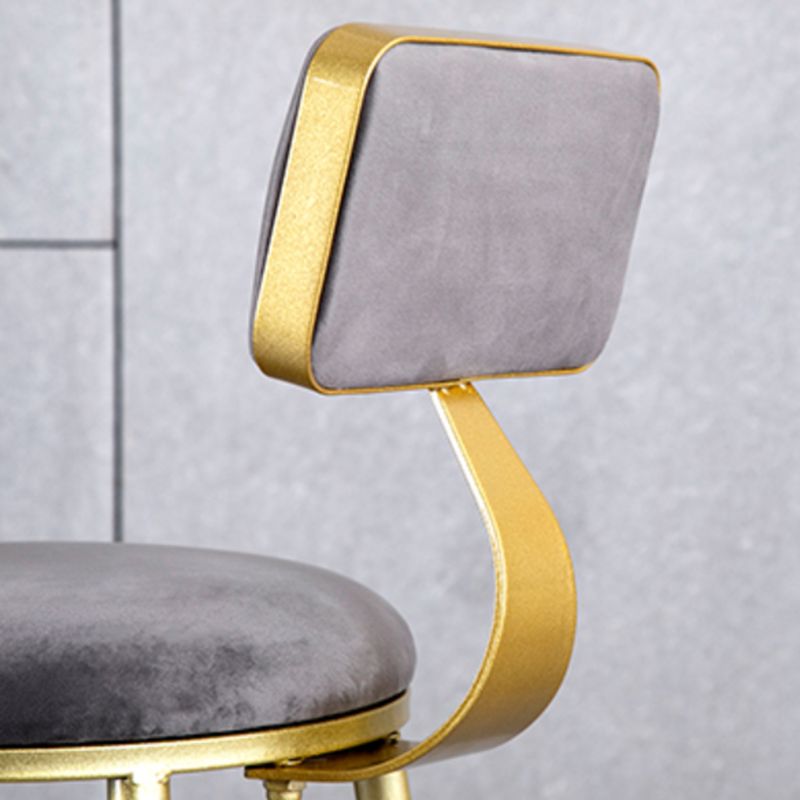 Glam Barhocker ohne Armlehnen, Barhocker aus Eisen, Milchteeladen, mit Samtkissen