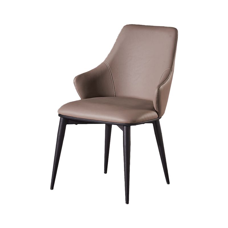 Faux Leather Dining Chair Wingback Side Chair in Matte Finish