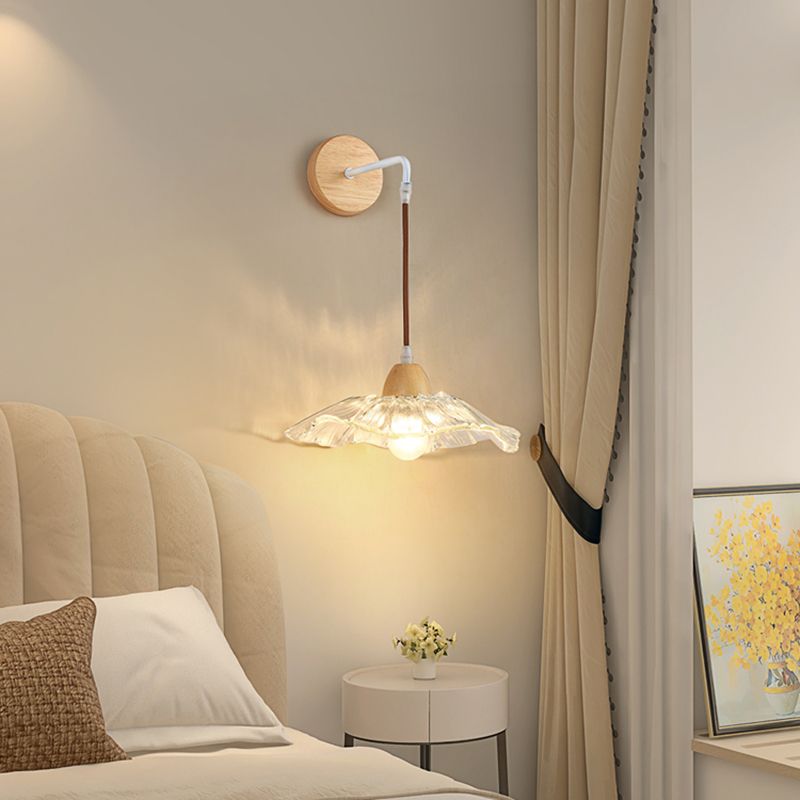 Contemporary Wall Light Fixture Glass Shade Wall Light Sconce for Bedroom