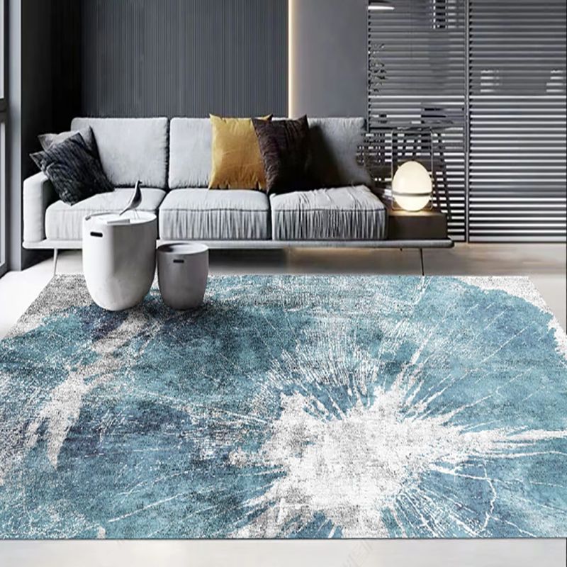 Tapis à traces d'encre de couleur unie, moderne en Polyester, avec envers antidérapant, pour la décoration de la maison
