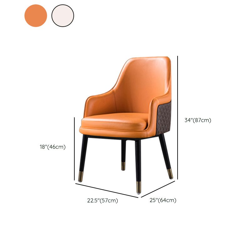 Leather Arm Chair Glam Style Indoor Dining Chair for Dining Room