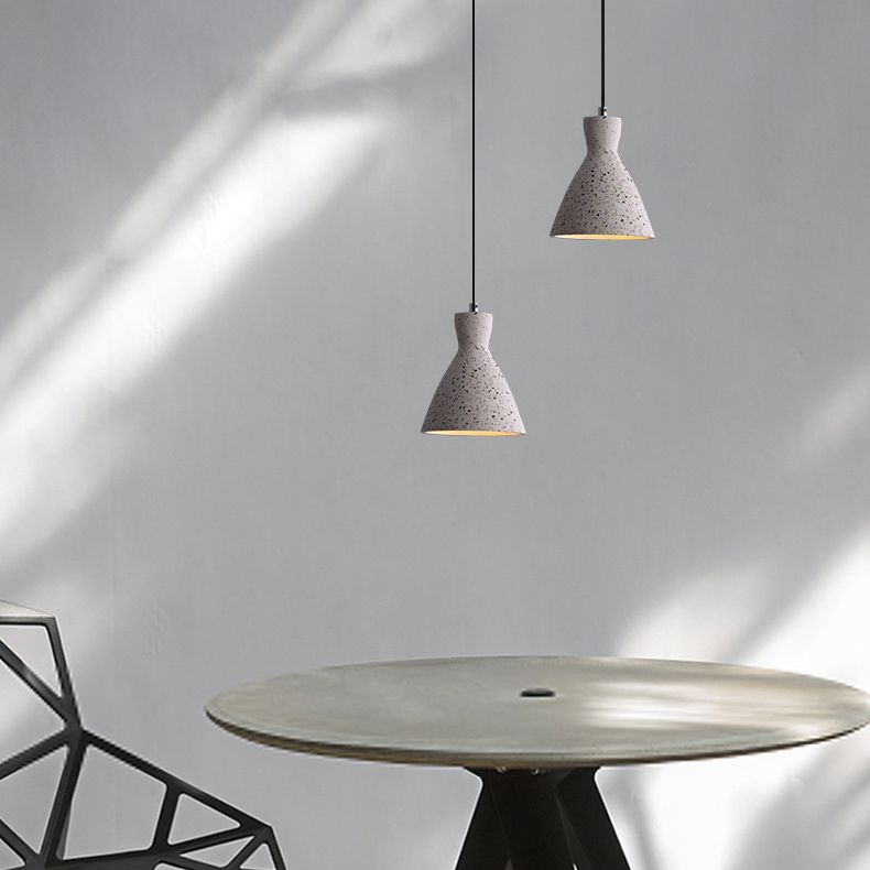 Nordic 1-Bulb hanger lamp Conical Small Suspension Lamp met terrazzo-schaduw voor Diner