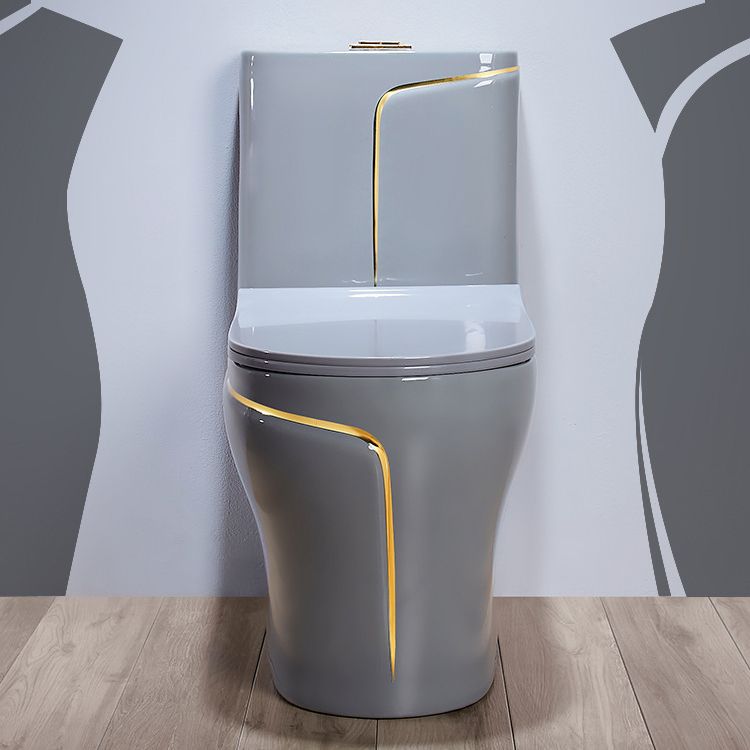Modern Flush Toilet Ceramic Elong One-Piece Toilet with Slow Close Seat