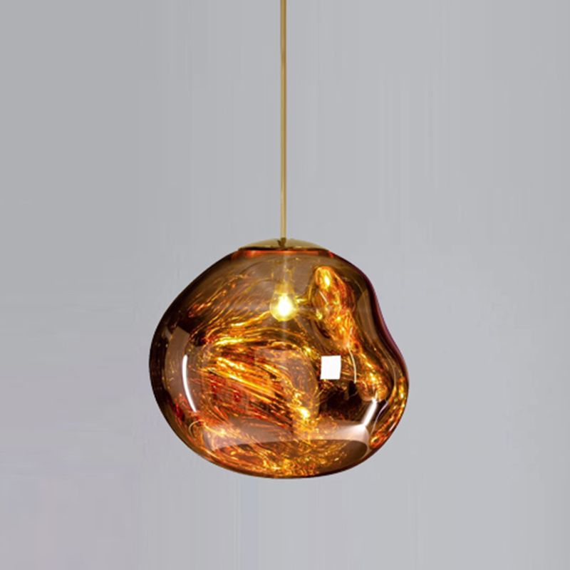 Contemporary Colorful Glass Hanging Light Creative Metallic Pendant Lighting Fixture