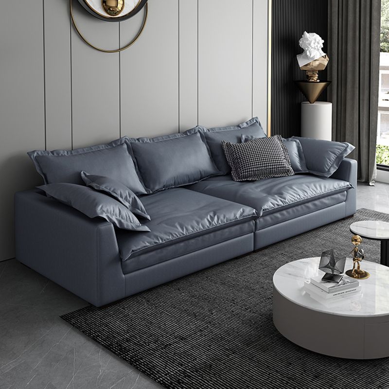 Stationary Living Room Square Arm Standard Blue-Gray Modern Sofa