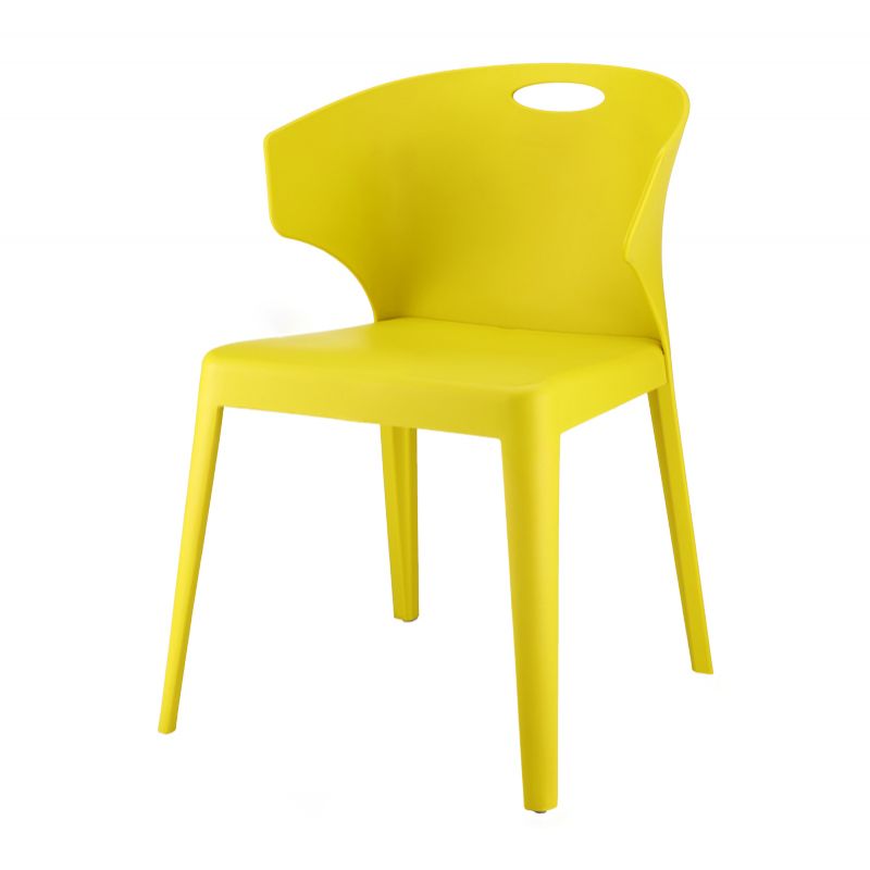 Contemporary Style Plastic Dining Room Chair Multicolor Wingback Side Chair