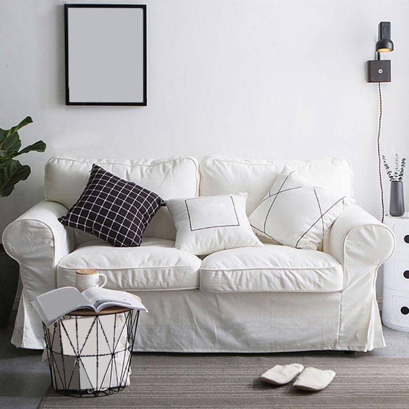 Contemporary White Cushions Standard Rolled Arm 2-seater Sofa