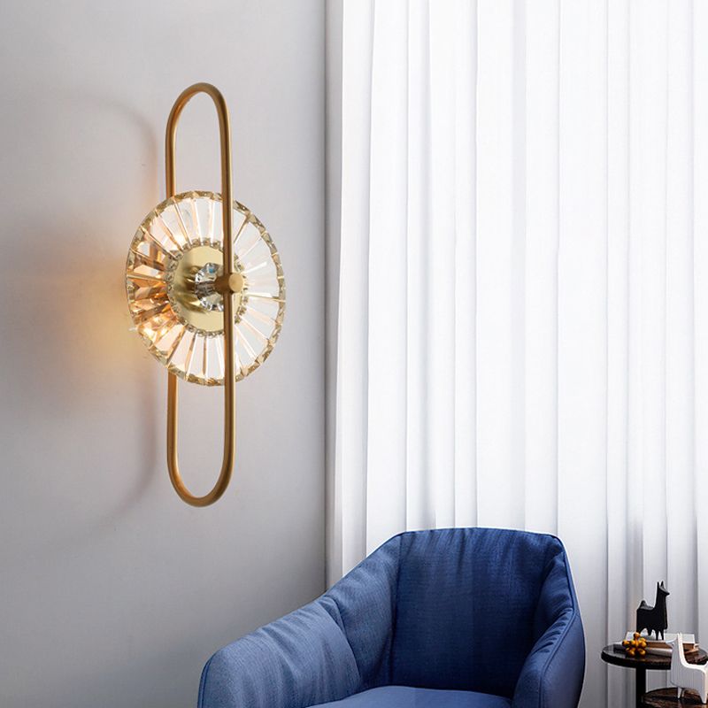Modern Style Wall Lamp Metal 1 Light Sconces in Gold for Bedroom