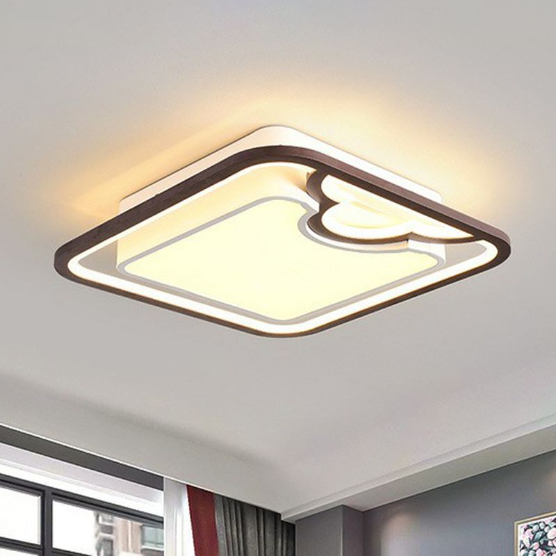 Plafonnier rectangulaire nordique en acrylique pour salon, luminaire LED encastré
